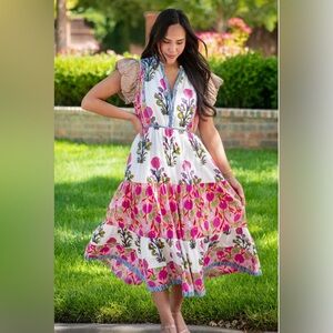 THML Vibrant Floral Midi Dress